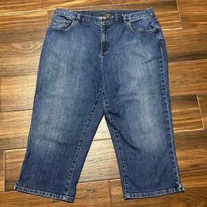 Lauren Ralph Lauren 16W Cropped Denim Jeans Dark Wash